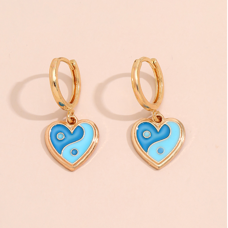 Wholesale Jewelry Dripping Heart Two-piece Earrings Nihaojewelry display picture 7