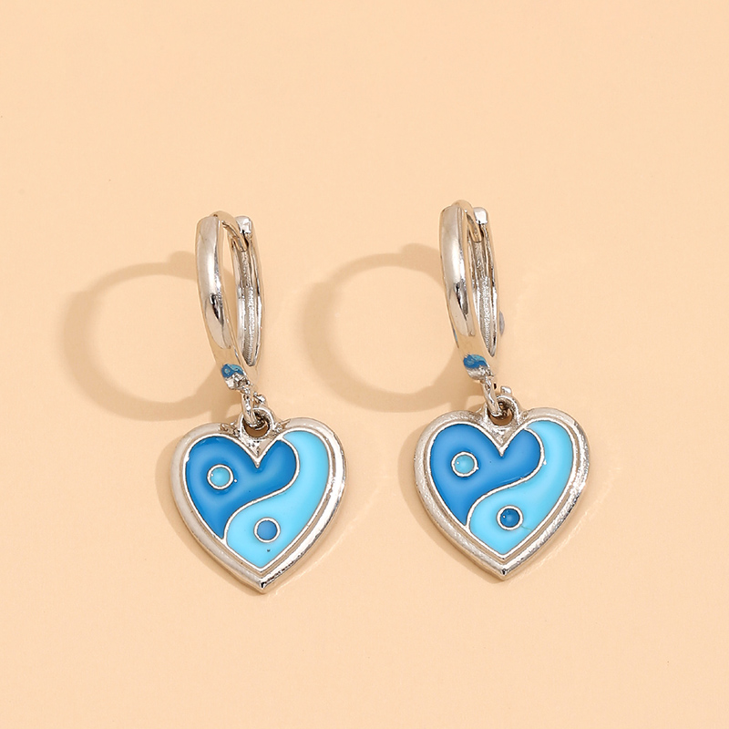 Wholesale Jewelry Dripping Heart Two-piece Earrings Nihaojewelry display picture 8