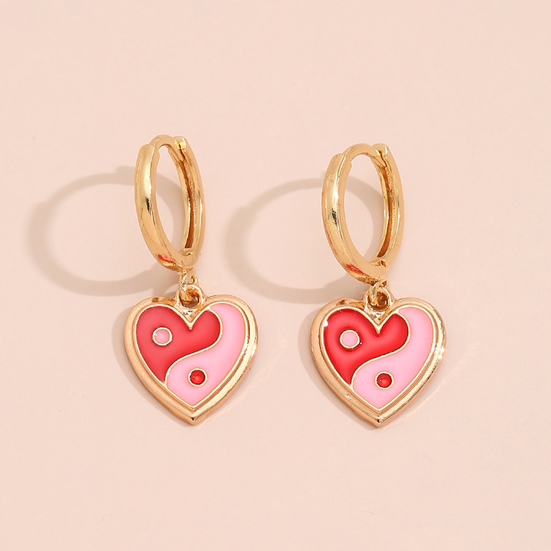 Wholesale Jewelry Dripping Heart Two-piece Earrings Nihaojewelry display picture 9