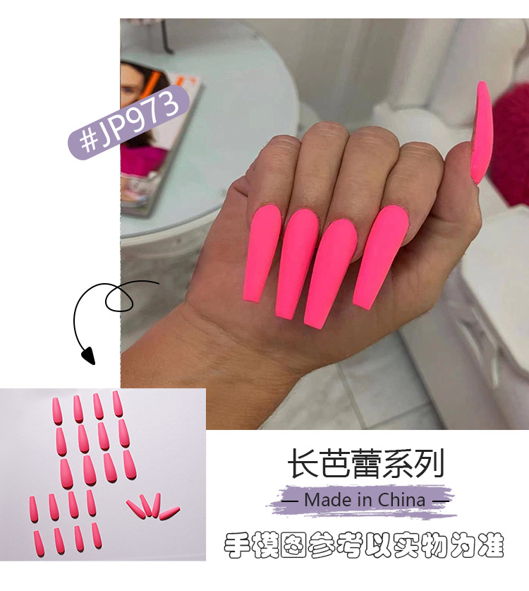 Fashion Pure Color Long Fake Nails display picture 3