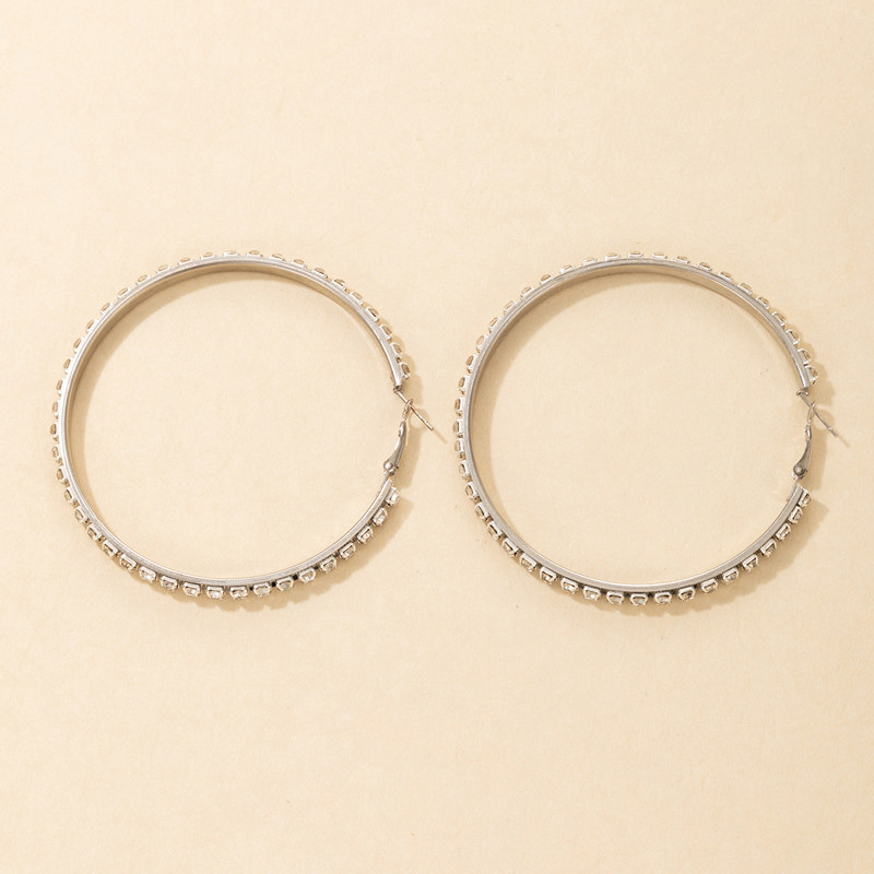 Fashion Alloy Diamond Circle Geometric Earrings display picture 5