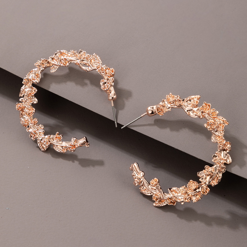 Nihaojewelry Bijoux Boucles D&#39;oreilles Géométriques En Or Rose En Forme De C En Gros display picture 2