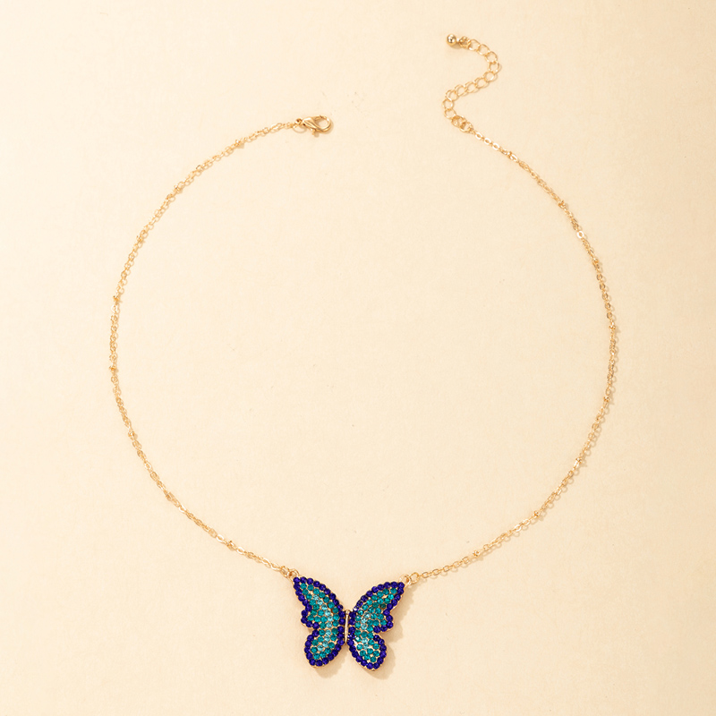 Wholesale Jewelry Simple Diamond Butterfly Necklace Nihaojewelry display picture 1