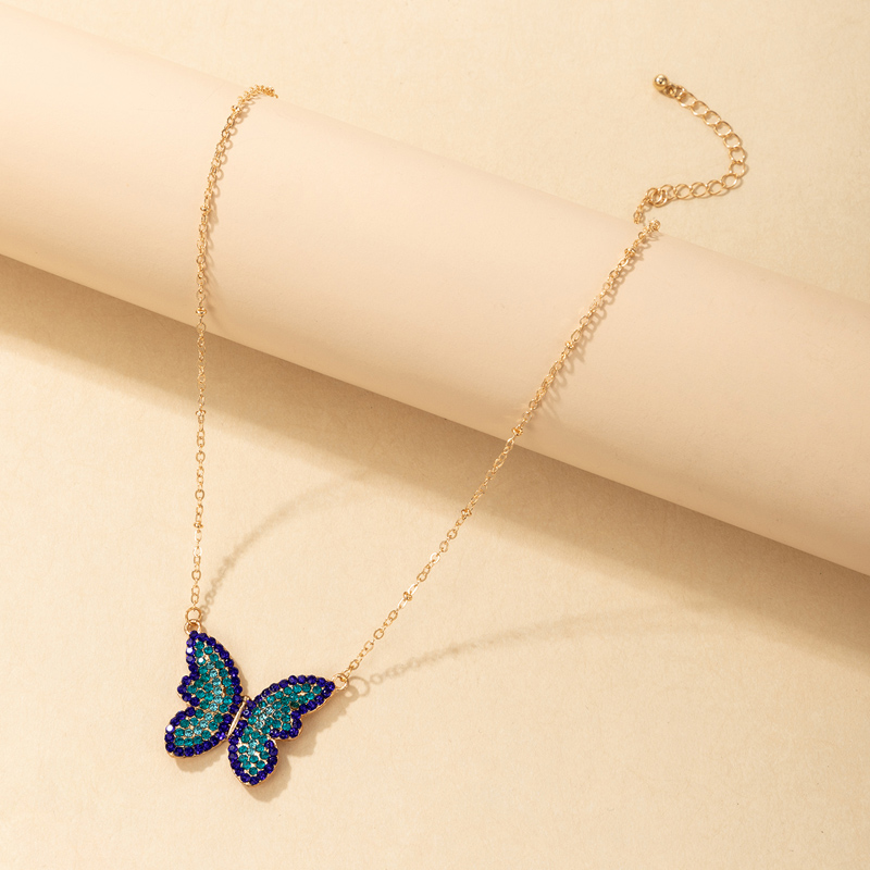 Wholesale Jewelry Simple Diamond Butterfly Necklace Nihaojewelry display picture 2