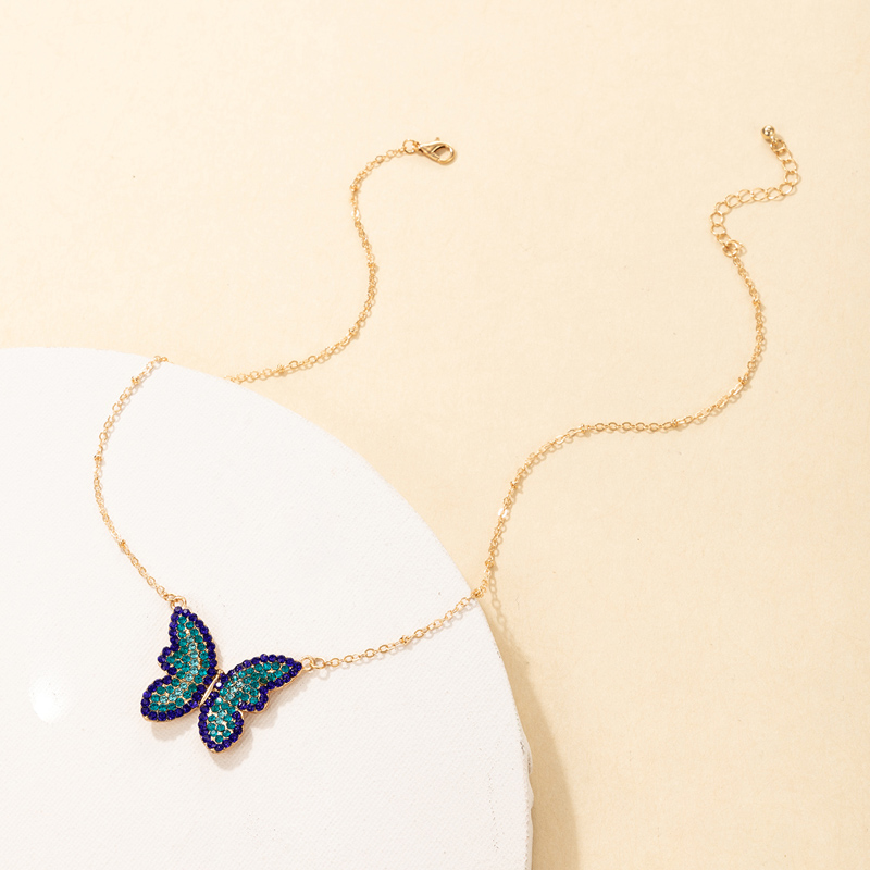 Großhandel Schmuck Einfache Diamant Schmetterling Halskette Nihaojewelry display picture 3