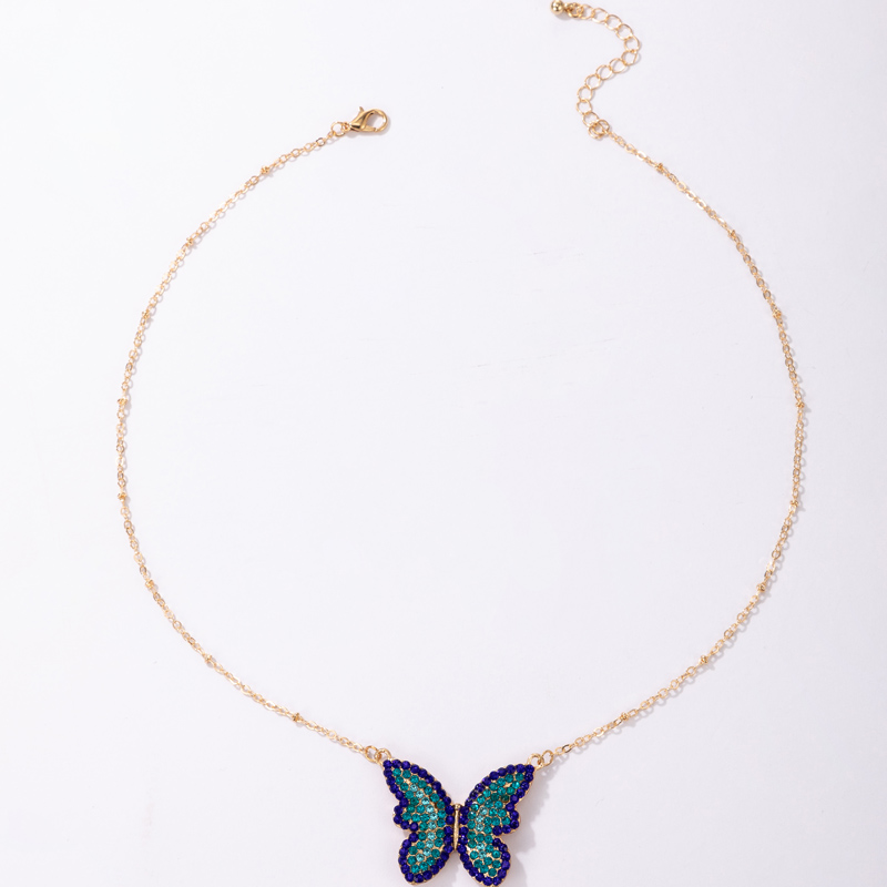 Großhandel Schmuck Einfache Diamant Schmetterling Halskette Nihaojewelry display picture 6