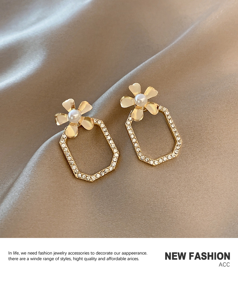 Nihaojewelry Bijoux En Gros Fleur Boucles D&#39;oreilles En Zircon Carré display picture 5