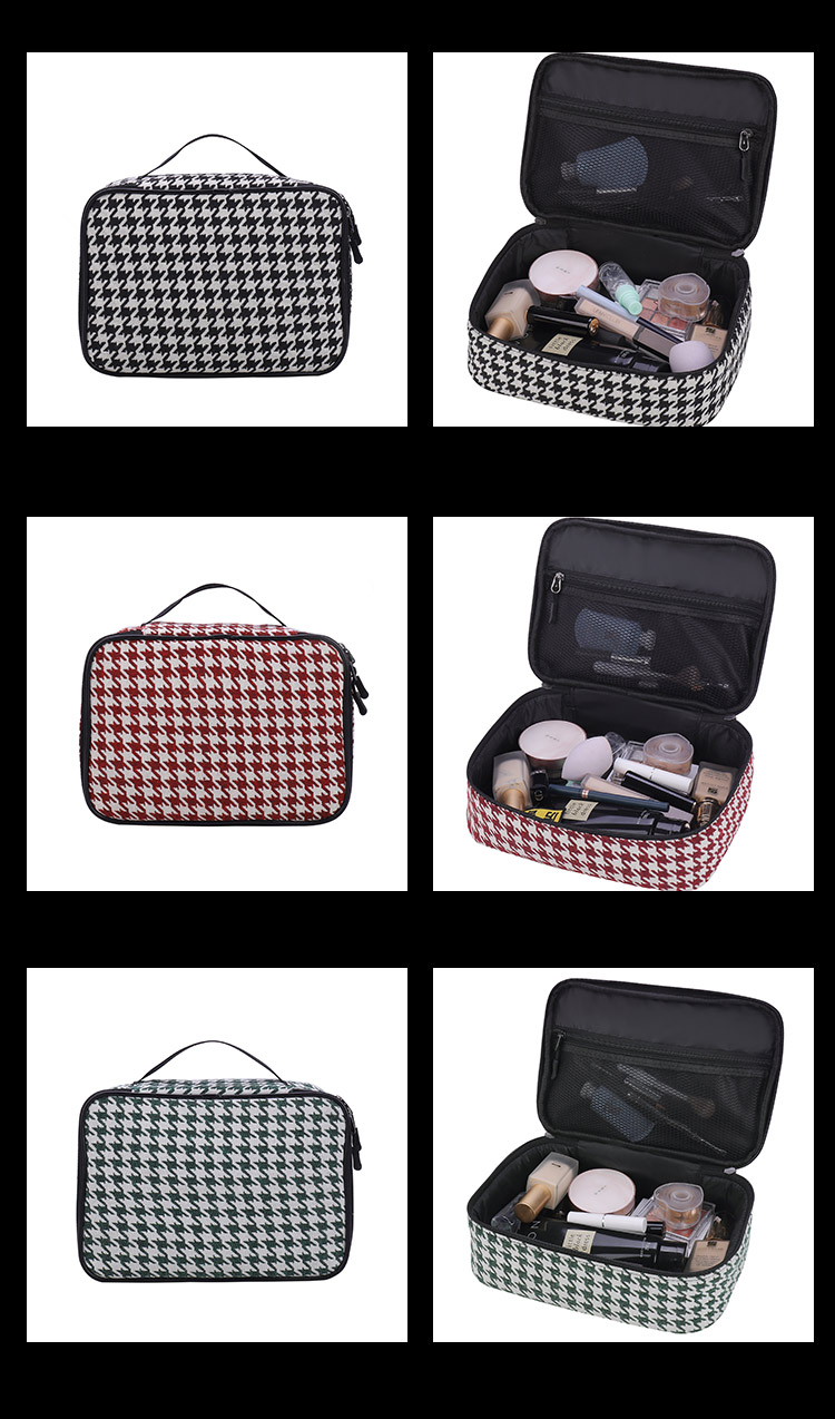 Fashion Plaid Canvas Cosmetic Bag display picture 4