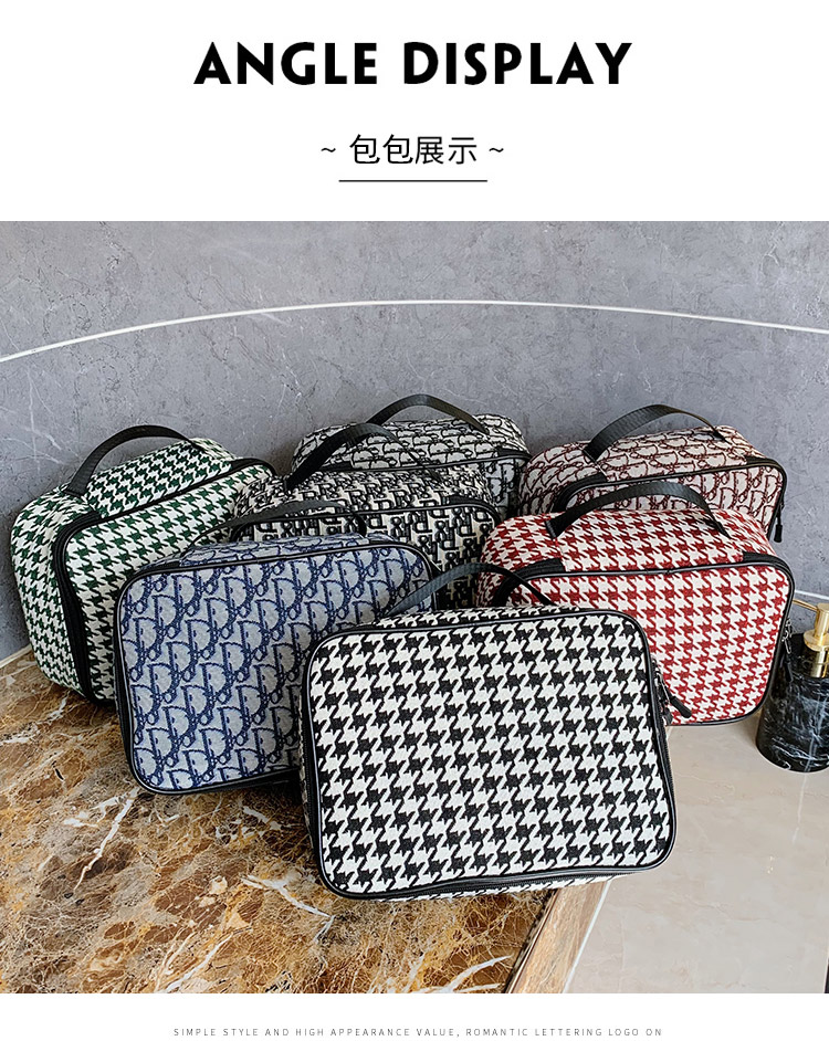 Fashion Plaid Canvas Cosmetic Bag display picture 10