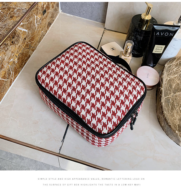 Fashion Plaid Canvas Cosmetic Bag display picture 15