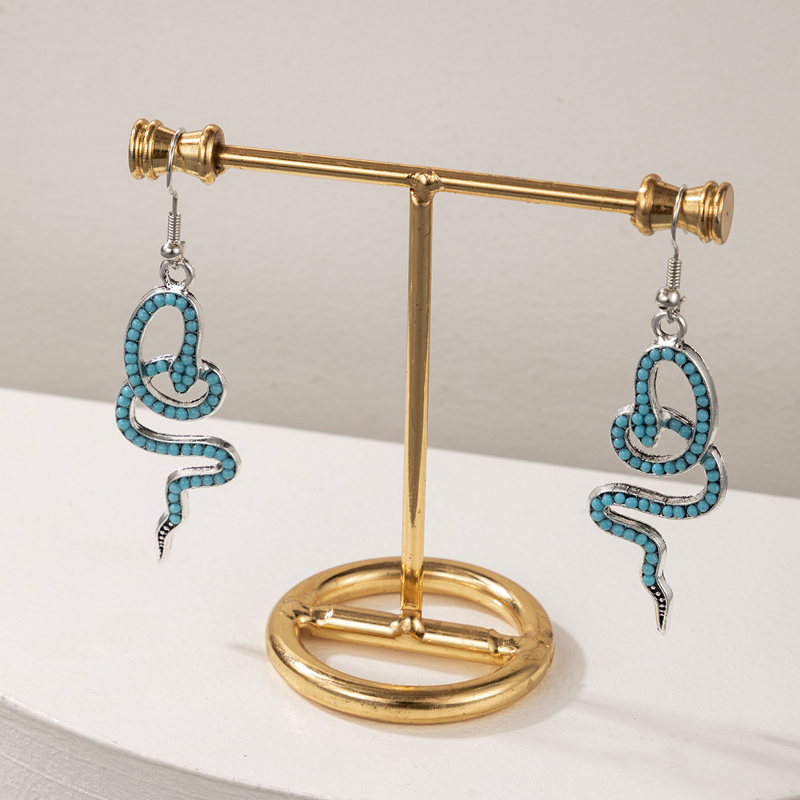 Nihaojewelry Bijoux Boucles D&#39;oreilles En Gros De Perles Incrustées De Forme De Serpent display picture 3