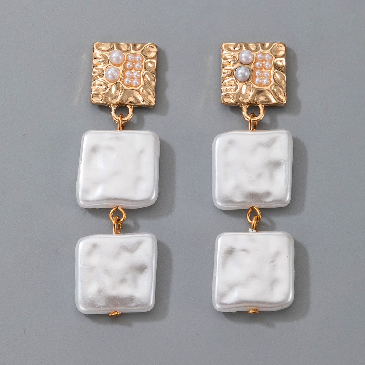 Nihaojewelry Jewelry Wholesale Square Geometric Tassel Long Earrings display picture 4