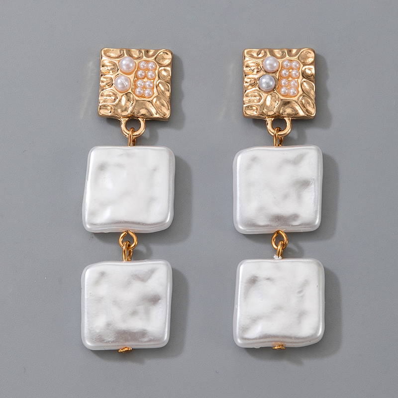 Nihaojewelry Jewelry Wholesale Square Geometric Tassel Long Earrings display picture 6