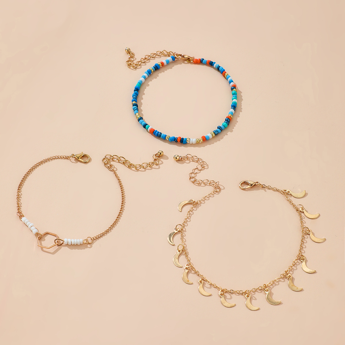 Nihaojewelry مجوهرات الجملة المتناقضة اللون القمر شرابة خلخال display picture 2