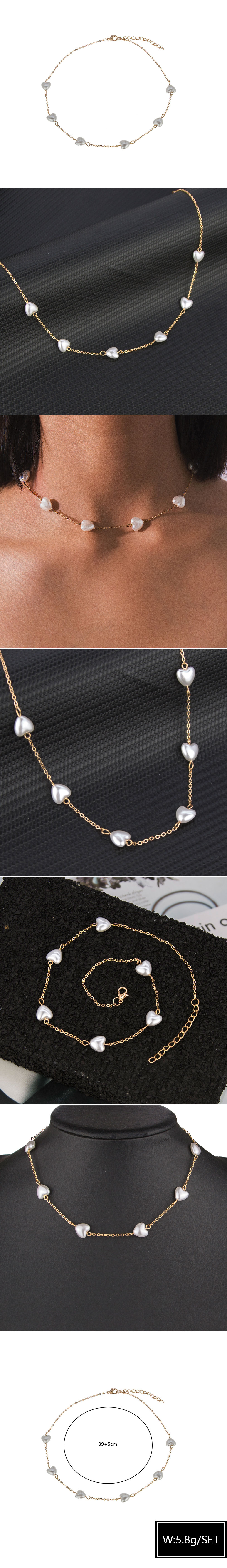 Collier Court De Perles En Forme De Coeur En Gros De Bijoux Nihaojewelry display picture 1