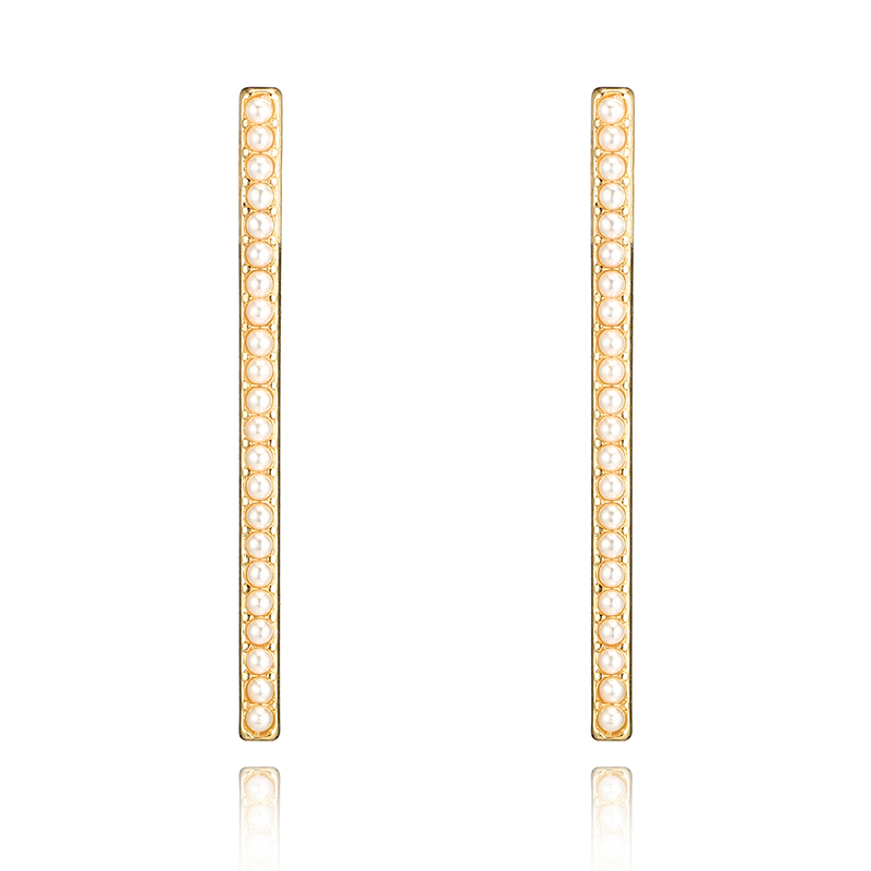 Nihaojewelry Simple Pearl One-line Earrings Wholesale Jewelry display picture 8
