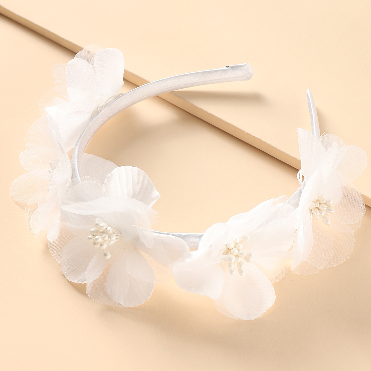 Nihaojewelry Korean Style Pearl Flower Hair Band Wholesale Jewelry display picture 1