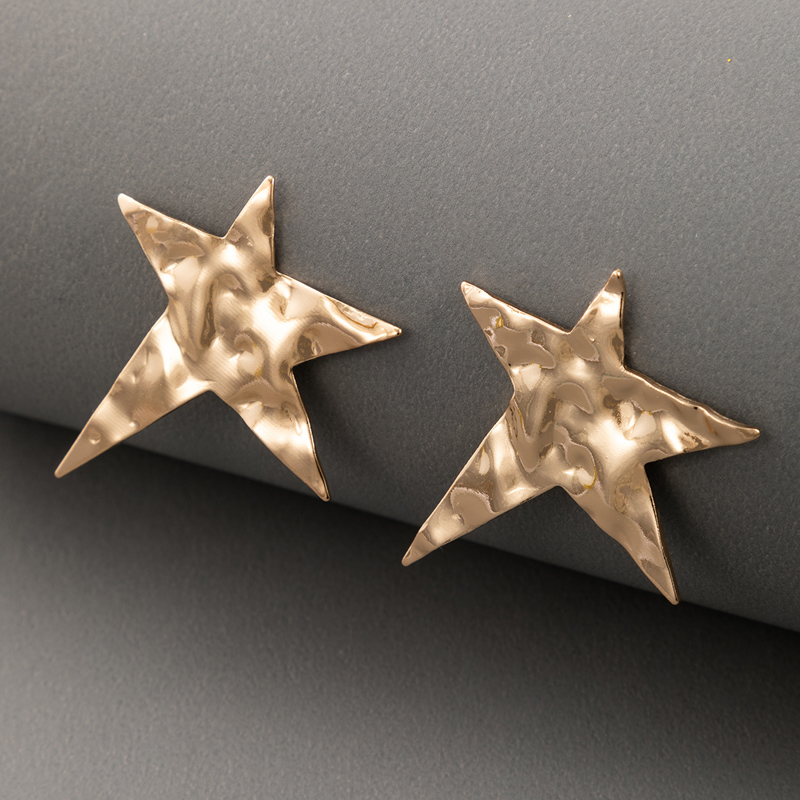 Simple Fashion Star Golden Five-pointed Star Earrings display picture 1