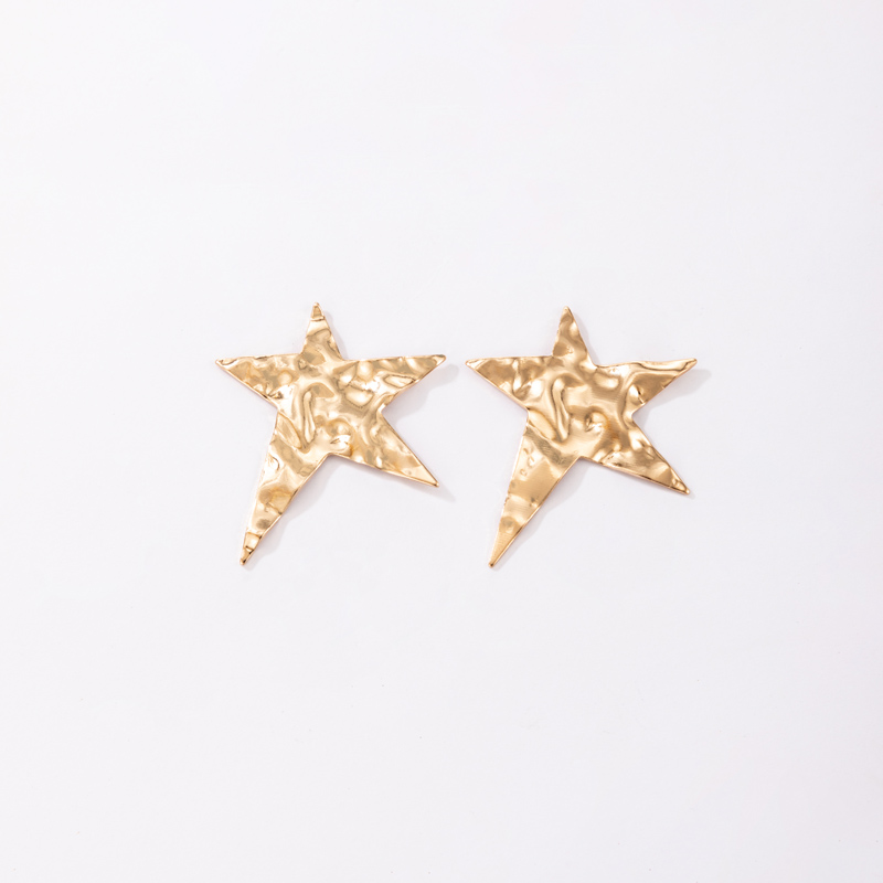 Simple Fashion Star Golden Five-pointed Star Earrings display picture 5