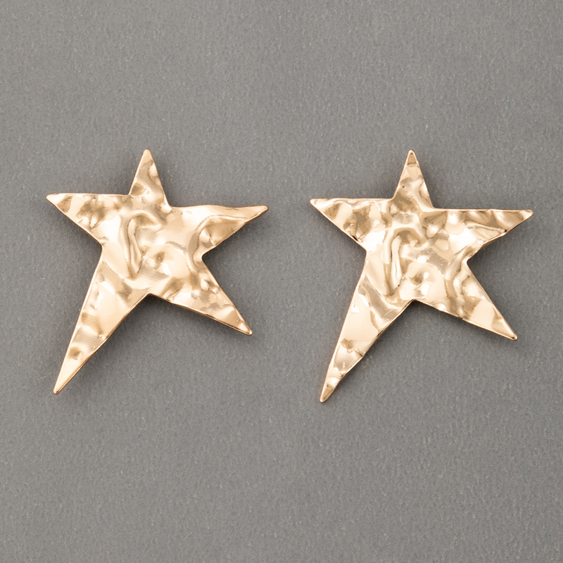 Simple Fashion Star Golden Five-pointed Star Earrings display picture 7