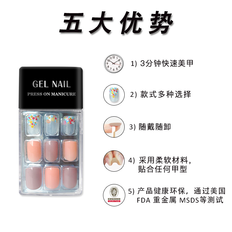 Simple 30 Pieces Of Wearable Nail Pieces display picture 6