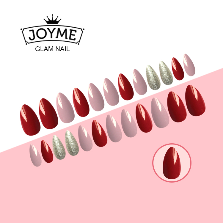 Fashion Bean Paste Color Pointed Long Nail Pieces Finished display picture 4