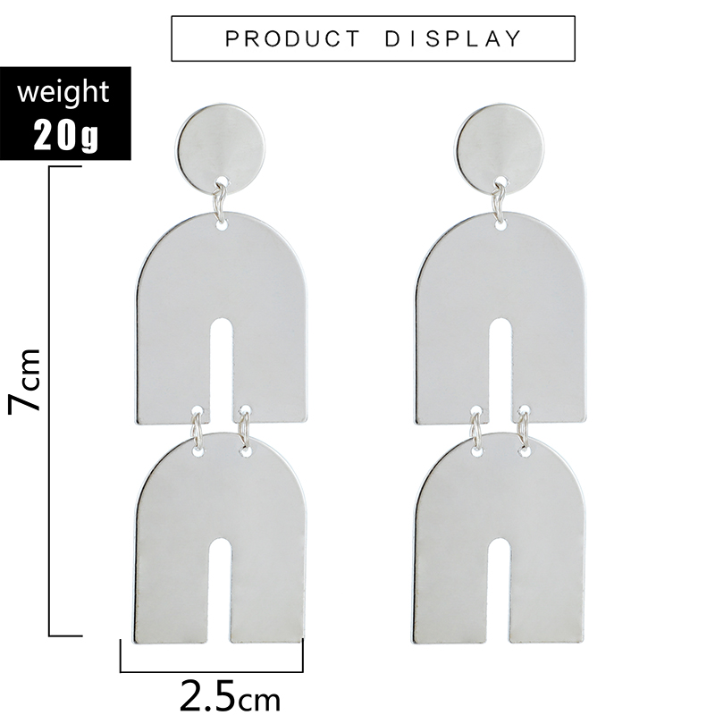 Simple Irregular Silver Alloy Earrings Wholesale display picture 5