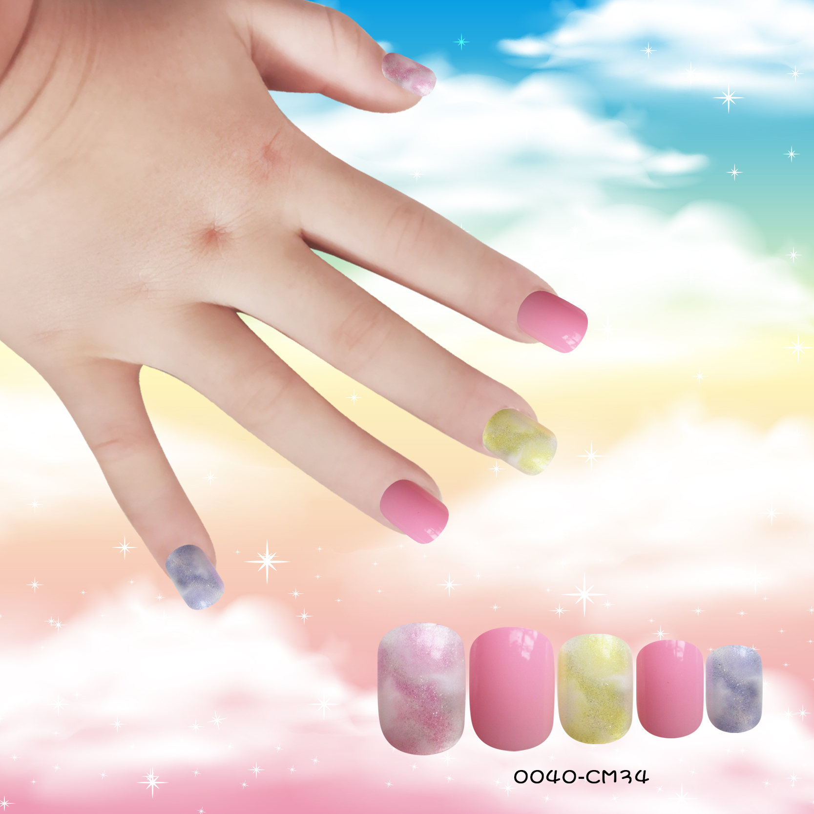 Korean Seven-color Self-adhesive Finished Nails display picture 2