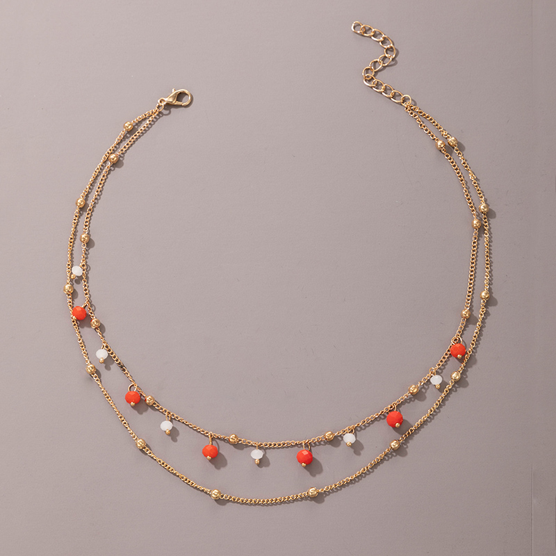 New Bohemian Colored Bead Multi-layer Necklace display picture 2