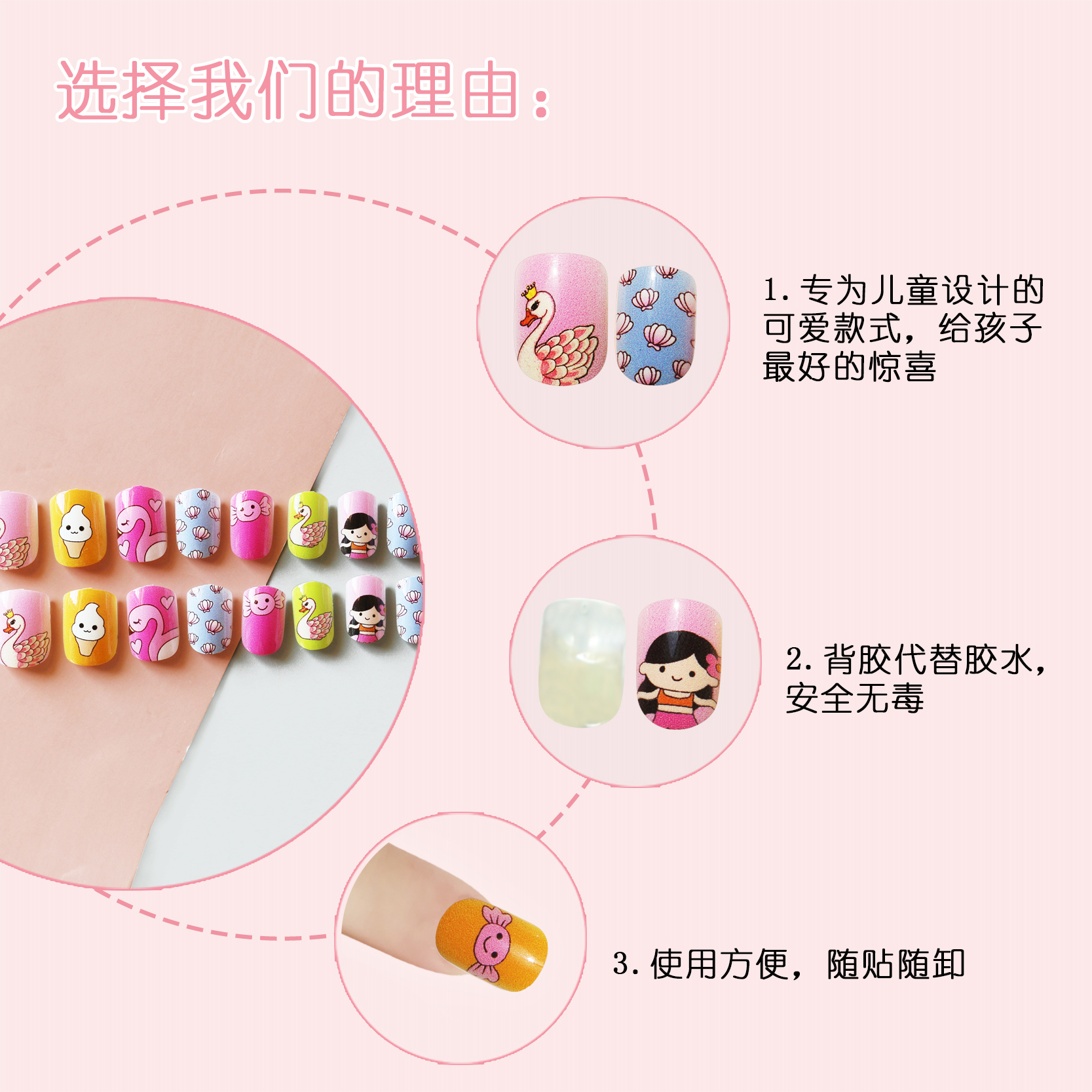 Fashion Children's Fake Nail Patches display picture 5