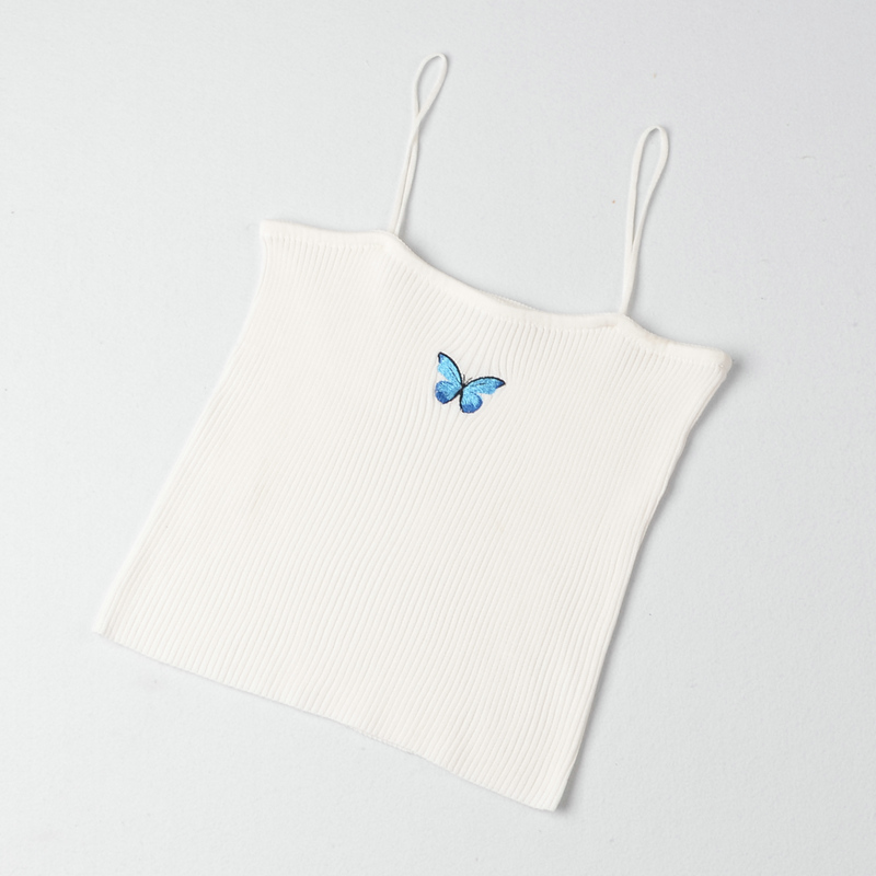 Fashion Butterfly Embroidery Knitted Camisole display picture 4