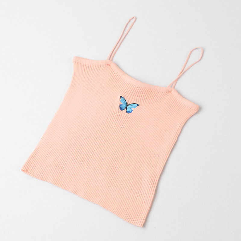 Fashion Butterfly Embroidery Knitted Camisole display picture 8