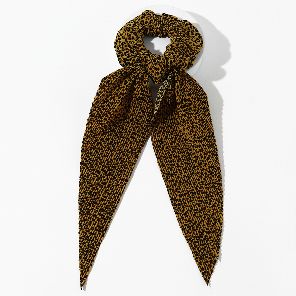 Leopard Print Folds Big Streamer Hair Scrunchies display picture 1