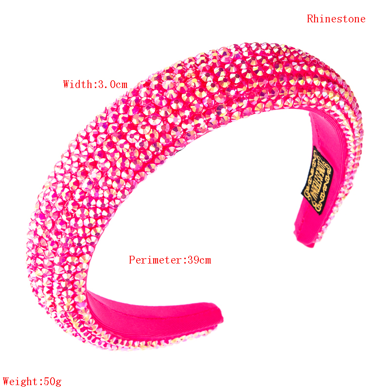 Wholesale Nihaojewelry Wide-sided Thickened Sponge Headband Diamond-studded Baroque Crystal Headband display picture 1