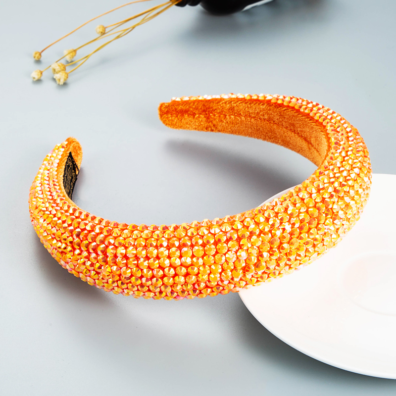 Wholesale Nihaojewelry Wide-sided Thickened Sponge Headband Diamond-studded Baroque Crystal Headband display picture 8