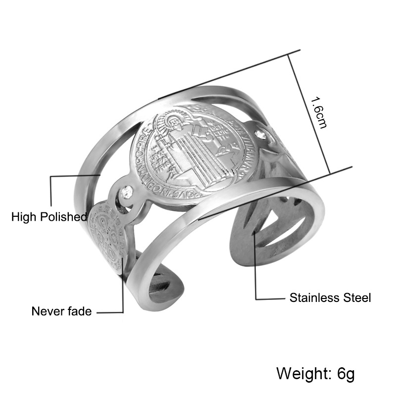 Ethnic Style Human Stainless Steel Open Rings display picture 4