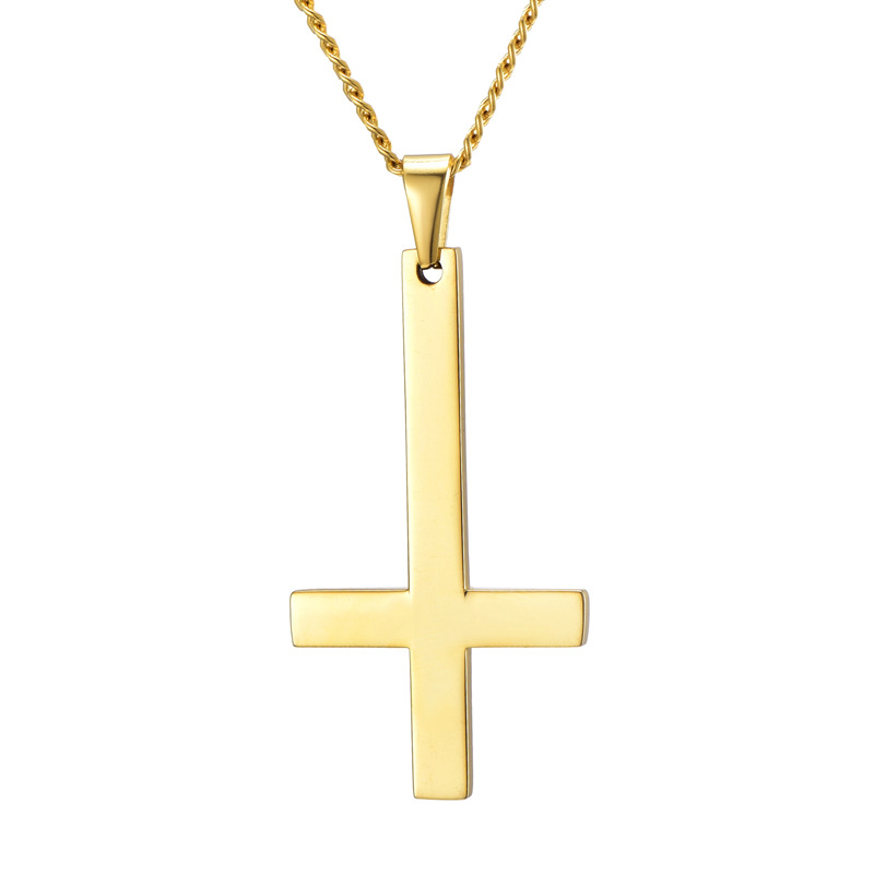 Commute Cross Stainless Steel Pendant Necklace display picture 4