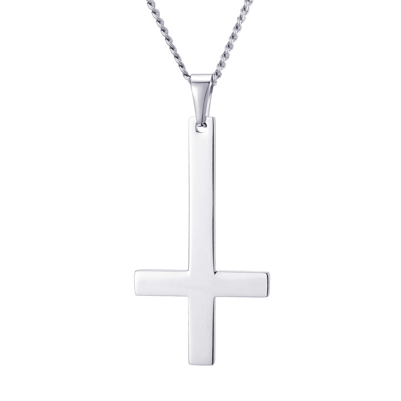 Commute Cross Stainless Steel Pendant Necklace display picture 3