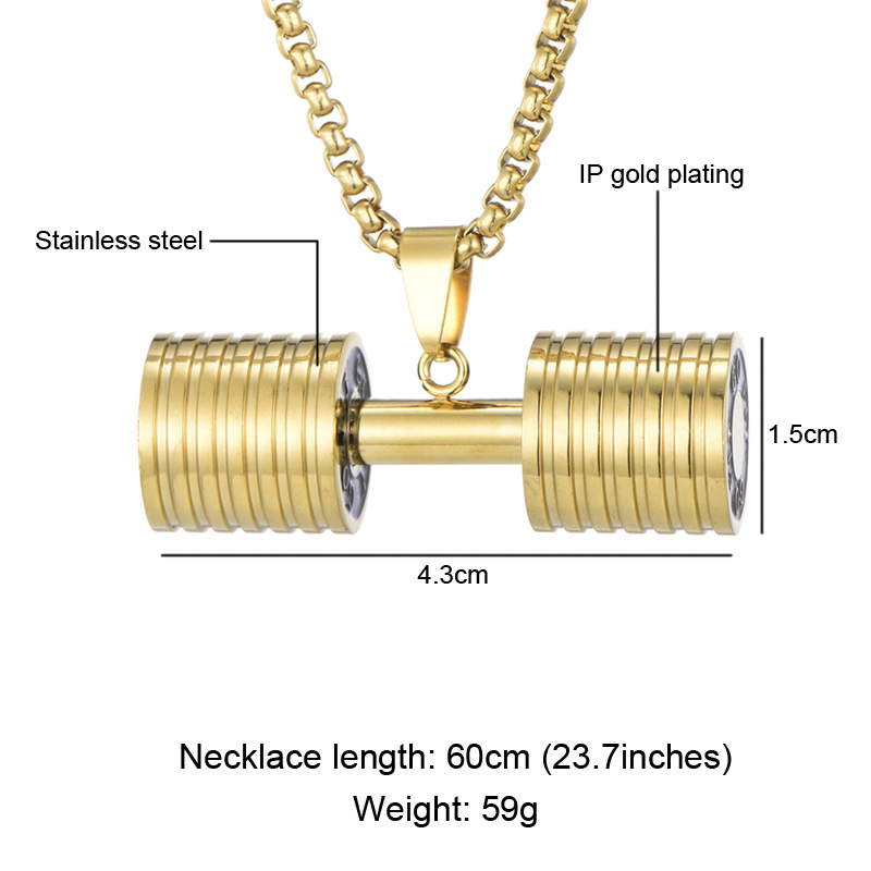 Commute Dumbbell Stainless Steel Men's Necklace display picture 2