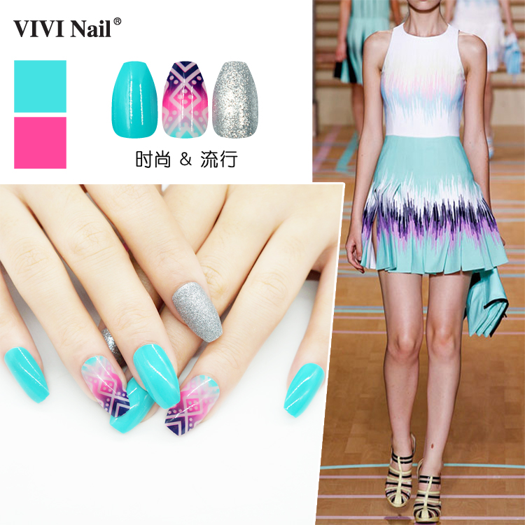 Wholesale Fashion Gradient Color Matte Nails Patches 24 Pieces Set Nihaojewelry display picture 2