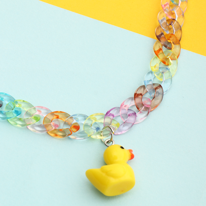 Nihaojewelry Wholesale Jewelry Simple Acrylic Transparent Chain Little Yellow Duck Pendant Bracelet display picture 2