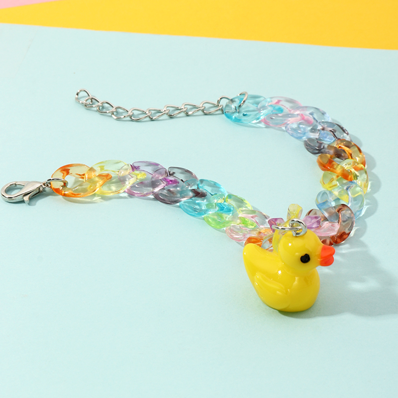 Nihaojewelry Wholesale Jewelry Simple Acrylic Transparent Chain Little Yellow Duck Pendant Bracelet display picture 3