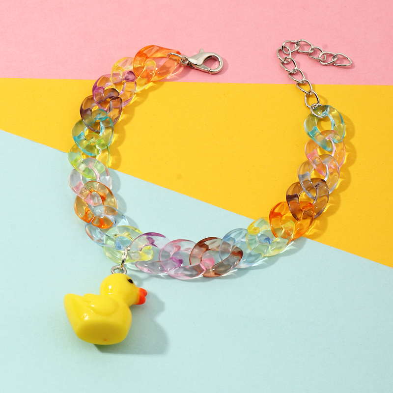 Nihaojewelry Wholesale Jewelry Simple Acrylic Transparent Chain Little Yellow Duck Pendant Bracelet display picture 4