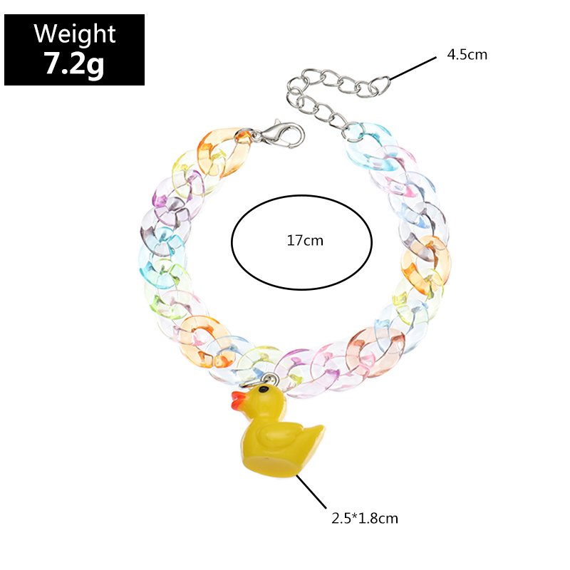 Nihaojewelry Wholesale Jewelry Simple Acrylic Transparent Chain Little Yellow Duck Pendant Bracelet display picture 6