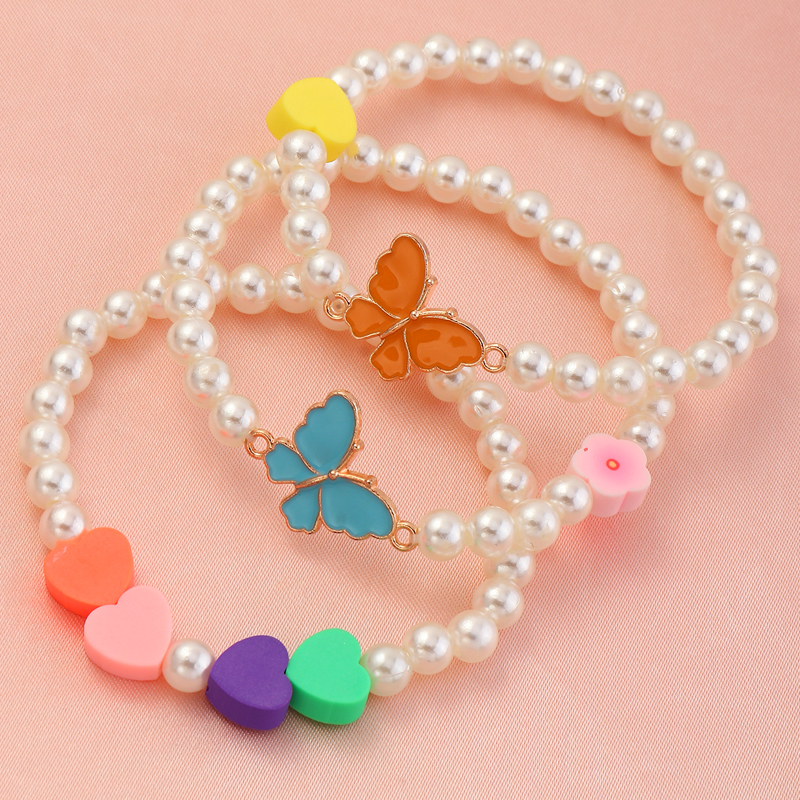 Nihaojewelry Bijoux En Gros Coeur Pendentif Papillon Perlé Bracelet Pour Enfants display picture 2