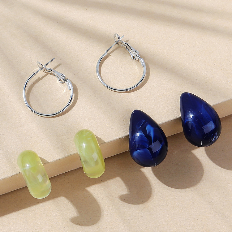 Nihaojewelry Wholesale Jewelry Creative Retro Geometric Resin Earring Sets display picture 1