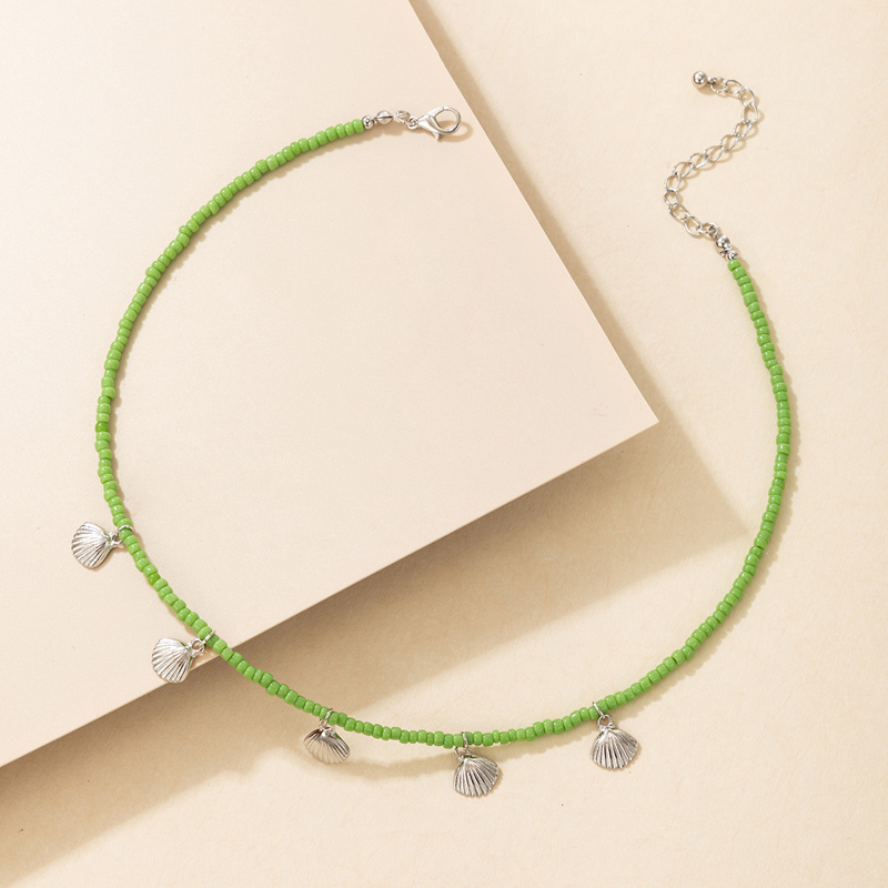 Nihaojewelry Bijoux En Gros Simples Perles Vertes Coquille Pendentif Chaîne De La Clavicule display picture 1