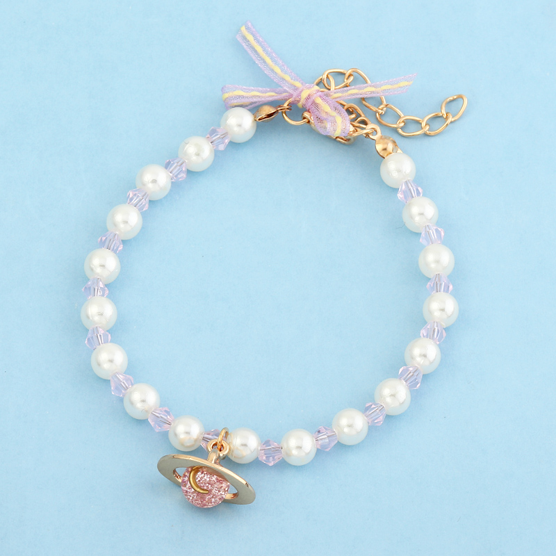 Nihaojewelry Wholesale Jewelry Simple Natural Pearl Pink Saturn Diamond Bracelet display picture 1