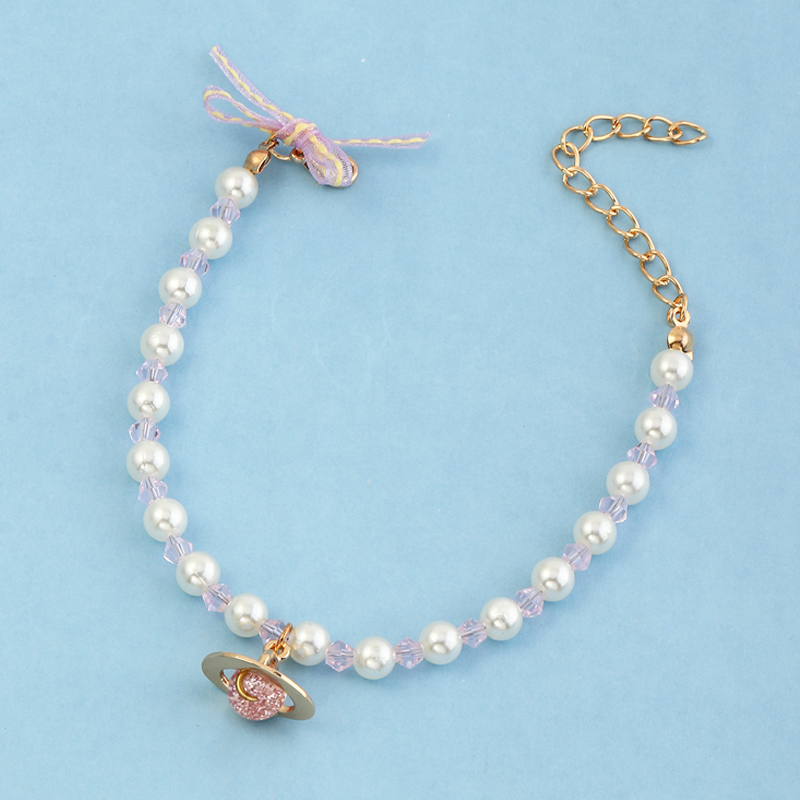 Nihaojewelry Wholesale Jewelry Simple Natural Pearl Pink Saturn Diamond Bracelet display picture 4
