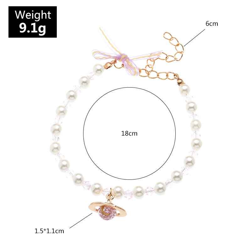 Nihaojewelry Bijoux En Gros Simple Perle Naturelle Rose Bracelet En Diamant Saturne display picture 5